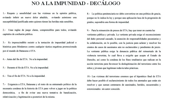 DECALOGO NO IMPUNIDAD